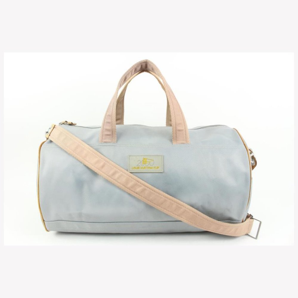 Louis Vuitton 2000 LV Americas Cup Grey Polochon Travel Bag 39lk324s